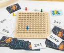 Jogo de Tabuleiro de Multiplicação Montessori de Madeira