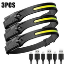 Lanterna de Cabeça Recarregável USB - Compre 2 Leve 3